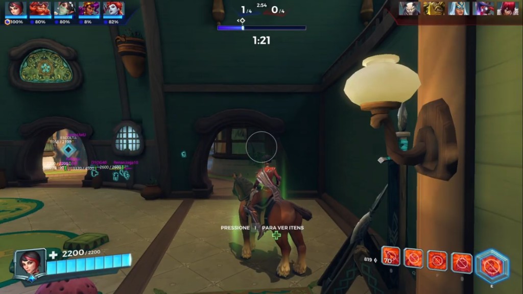 Paladins mounted ESP showing ally names and health through hall doorways