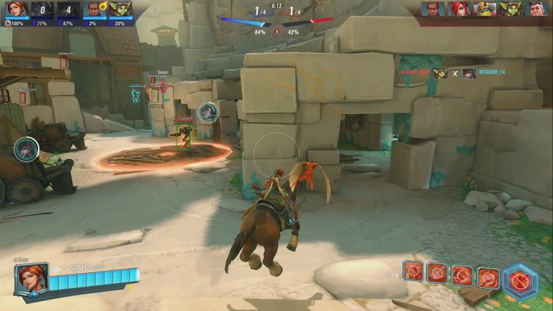 Paladins enemy ESP on mount at capture objective with skeleton wallhack on Windows PC